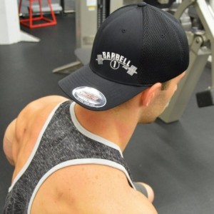 Baseball Caps Flexfit Fitted Cool Dry Hat - Powerlifting Bodybuilding Cap - Black- White - CX12ITN9PUH $31.29