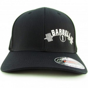 Baseball Caps Flexfit Fitted Cool Dry Hat - Powerlifting Bodybuilding Cap - Black- White - CX12ITN9PUH $31.29