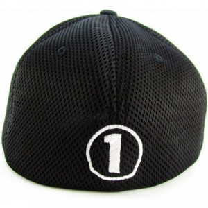 Baseball Caps Flexfit Fitted Cool Dry Hat - Powerlifting Bodybuilding Cap - Black- White - CX12ITN9PUH $31.29