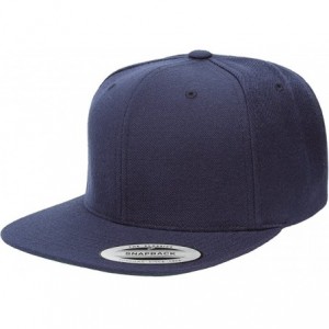 Baseball Caps Classic Wool Snapback with Green Undervisor Yupoong 6089 M/T - Navy - CS12LC2KEOD $21.83