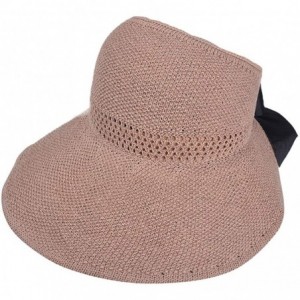 Sun Hats Floppy Foldable Ladies Women Solid Beach Sun Summer Hat Wide Brim - Khaki - CN18RDN0XT2 $22.82