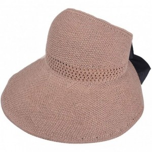 Sun Hats Floppy Foldable Ladies Women Solid Beach Sun Summer Hat Wide Brim - Khaki - CN18RDN0XT2 $9.87