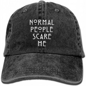 Baseball Caps Men Women Classic Denim Normal People Scare Me Adjustable Baseball Cap Dad Hat Low Profile Perfect for Outdoor ...