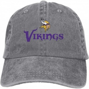 Baseball Caps Minnesota Vikings Baseball Cap Denim Cotton Classic Adjustable Hat-Gray-One Size - C518Z99SDMH $11.68