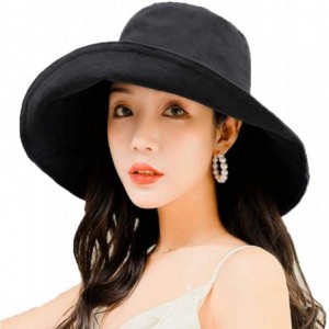 Sun Hats Foldable Shapeable Protection Adjustable - Black - CD18CYD5N0E $16.21