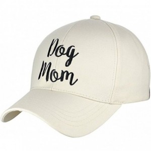 Baseball Caps Dog Mom Womens Embroidered Adjustable Cotton Baseball Cap - Beige - CI18CMNDAGZ $26.36