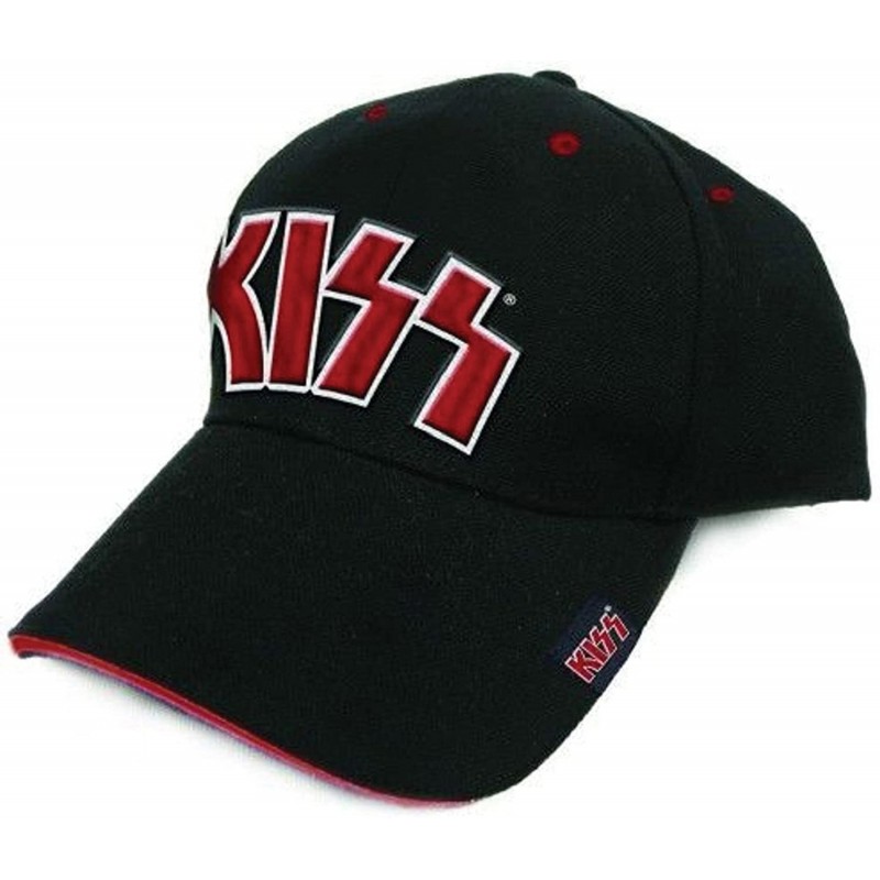 Baseball Caps Baseball Cap Red On White Classic Band Logo Official Black - CW11URW6WUP $23.11
