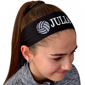 Headbands Volleyball TIE Back Moisture Wicking Headband Personalized with The Embroidered Name of Your Choice - C418T2QZ36K $...