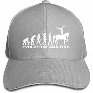 Baseball Caps Unisex Horse Vaulting Evolution Adjustable Sandwich Peaked Cap Sports Cap - Ash - C818K5I4UKK $15.32