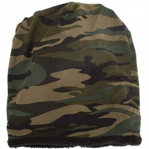 Skullies & Beanies Winter Warm Women Men Baggy Camouflage Crochet Wool Beanie Skull Caps Hat (Free Size- Army Green) - CD18Z3...