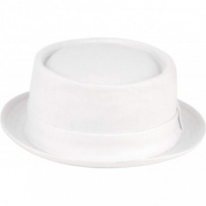 Fedoras Men's Everyday Cotton All Season Porkpie Boater Derby Fedora Sun Hat - F2091white - C819994WN7C $24.74