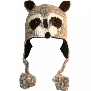 Skullies & Beanies Animal Hat Wool Fleece Lined Trapper Beanie Cap Adult Teenagers - Raccoon - CY193YI2TX8 $26.69