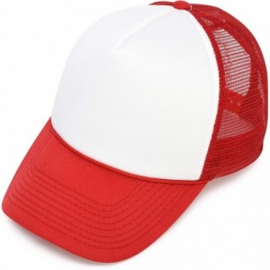 Baseball Caps Youth Mesh Trucker Cap - Adjustable Hat (S- M Sizes) - Red - CA119N21SNB $11.38