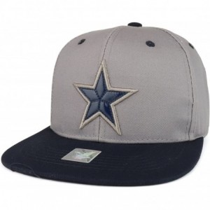 Baseball Caps Texas Lone Star Embroidered Cotton Flatbill Snapback Cap - Grey Navy - CS189827OZC $13.26