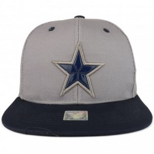 Baseball Caps Texas Lone Star Embroidered Cotton Flatbill Snapback Cap - Grey Navy - CS189827OZC $13.26