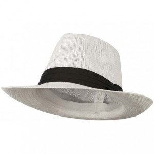 Fedoras Men's Large Brim Fedora Hat - White - C811D3HB0CV $56.97