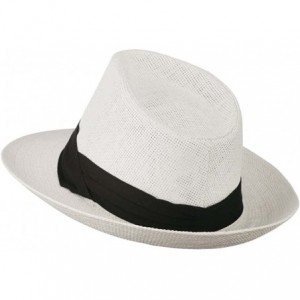 Fedoras Men's Large Brim Fedora Hat - White - C811D3HB0CV $21.20