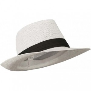 Fedoras Men's Large Brim Fedora Hat - White - C811D3HB0CV $21.20