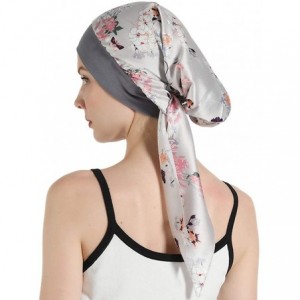 Skullies & Beanies Scarves Pre Tied Headwear Bandana Headwraps - Grey - C818RGWSGTK $7.95