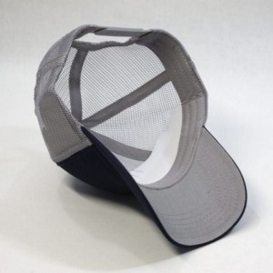 Baseball Caps Plain Two Tone Cotton Twill Mesh Adjustable Trucker Baseball Cap - Navy/Gray - CH12F431QJX $8.75