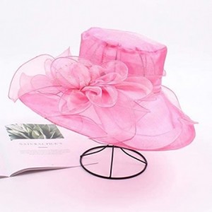 Sun Hats Holiday Beach Hat Ladies Bridal Tea Party Wedding Visor Seaside Sun Hat Summer Organza Church Fascinator Hat - CL18T...