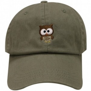 Baseball Caps Cute Owl Cotton Baseball Cap - Olive - CO12JGTOU3F $9.73