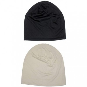 Skullies & Beanies Unisex Sleep Hat Soft Cotton Beanie Street Dancer Cap Watch Hat - Black and Beige - CO18QED92T4 $25.70