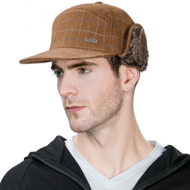 Newsboy Caps Wool/Cotton/Denim Baseball Cap Men Hunting Dad Hats Sports Earflap Unisex - 99712_khaki - C618IRMMES9 $32.93