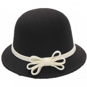 Bucket Hats Cloche Round Hat for Women Beanie Flower Dress Church Elegant British - C-black2 - CJ18XSIW0G3 $17.37
