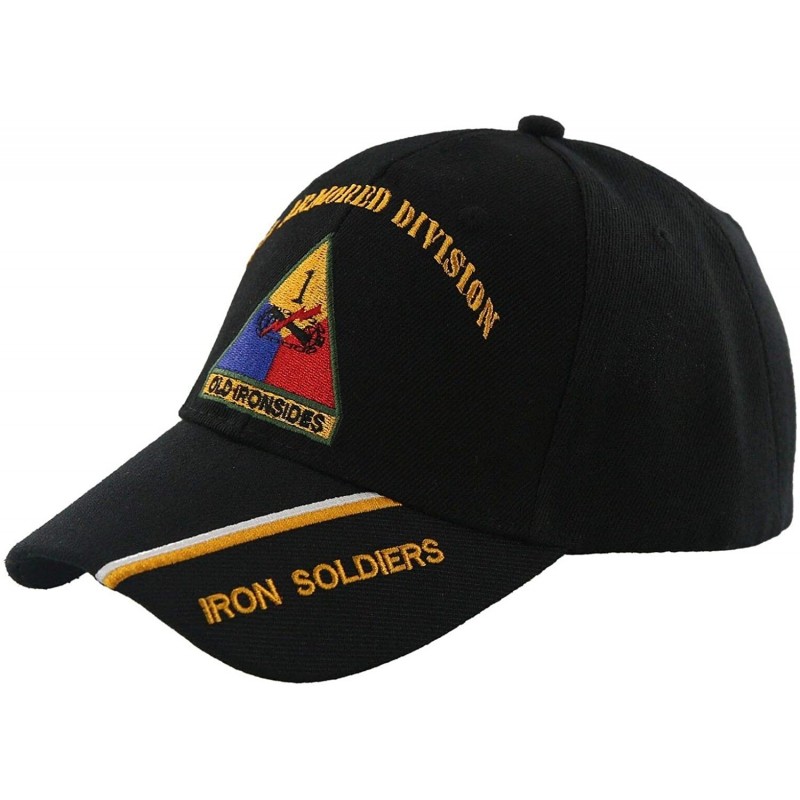 Baseball Caps 1st Armored Division Old Ironsides Baseball Style Embroidered HAT USA Army Cap Black - CG12NEMMXHP $7.73