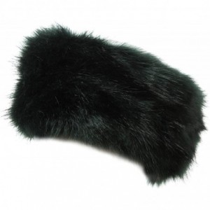 Cold Weather Headbands Cozy Warm Hair Band Earmuff Cap Faux Fox Fur Headband with Stretch for Women - B1-dark Green - CV18HX5...