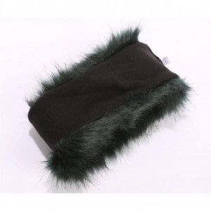 Cold Weather Headbands Cozy Warm Hair Band Earmuff Cap Faux Fox Fur Headband with Stretch for Women - B1-dark Green - CV18HX5...