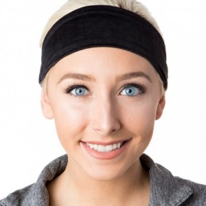 Headbands Adjustable & Stretchy Crushed Xflex Wide Headbands for Women Girls & Teens - Black & Coral Crushed 2pk - CO182T4UDL...