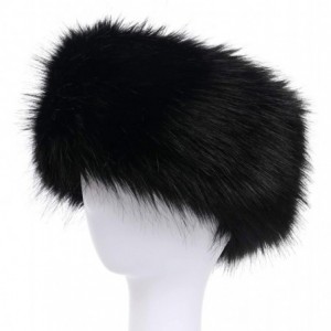 Cold Weather Headbands Faux Fur Headband with Stretch Women's Winter Earwarmer Earmuff - Black With Kgb - CD18X58K9X0 $12.77