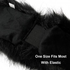 Cold Weather Headbands Faux Fur Headband with Stretch Women's Winter Earwarmer Earmuff - Black With Kgb - CD18X58K9X0 $12.77