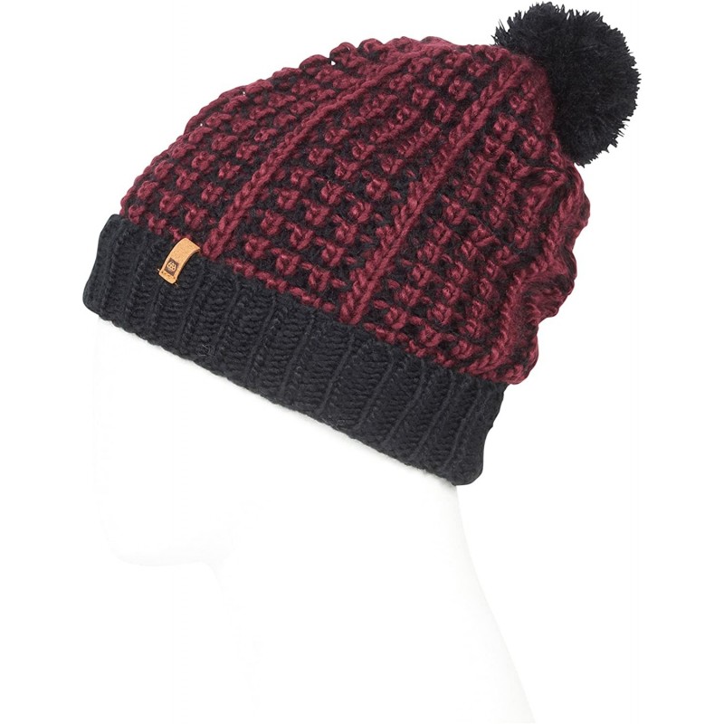 Skullies & Beanies Women's Bella Pom Beanie - One-Size - Wine - CS180RXS23Q $13.31