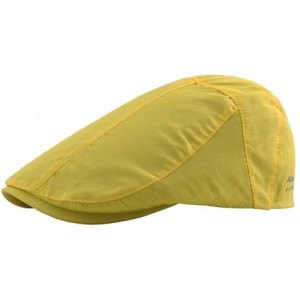 Newsboy Caps Summer Newsboy Flat Cap Quick-Dry Beret Gatsby Ivy Hat Adjustable Men - Yellow - CO18OM0ZS26 $8.22