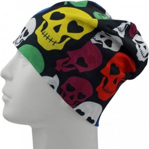 Skullies & Beanies Multi-Use Outdoor/Sports Printed Slouchy Beanie Hats OSFM 1 PC - Skull-2 - C718WEOHS5I $8.45