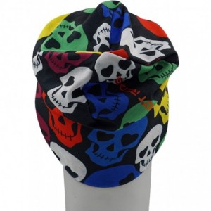 Skullies & Beanies Multi-Use Outdoor/Sports Printed Slouchy Beanie Hats OSFM 1 PC - Skull-2 - C718WEOHS5I $8.45