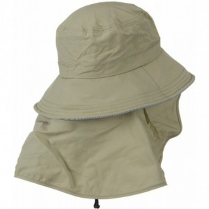 Sun Hats UV 50+ Talson Removable Flap UV Bucket Hat - Khaki - Khaki - CT11918I46V $48.07