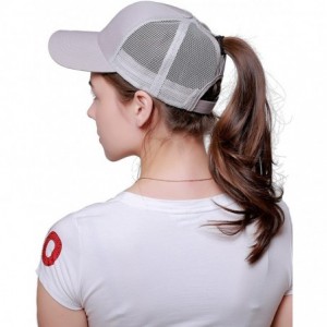 Baseball Caps Ponytail Messy Buns Trucker Ponycaps Plain Baseball Visor Cap Dad Hat - Grey - CE18DAK4TR6 $21.31