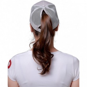 Baseball Caps Ponytail Messy Buns Trucker Ponycaps Plain Baseball Visor Cap Dad Hat - Grey - CE18DAK4TR6 $21.31