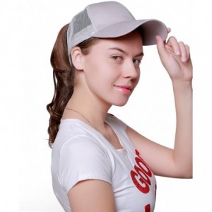 Baseball Caps Ponytail Messy Buns Trucker Ponycaps Plain Baseball Visor Cap Dad Hat - Grey - CE18DAK4TR6 $21.31