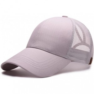 Baseball Caps Ponytail Messy Buns Trucker Ponycaps Plain Baseball Visor Cap Dad Hat - Grey - CE18DAK4TR6 $21.31