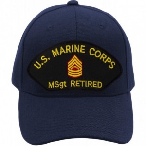 Baseball Caps USMC Master Sergeant Retired Hat/Ballcap (Black) Adjustable One Size Fits Most - Navy Blue - CP18OG76YG8 $20.77