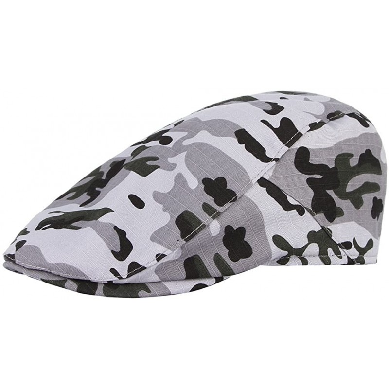 Newsboy Caps Men's Retro Camouflage Beret Hats Newsboy Cap Strip Cabbie Hat Flat Cap - Camouflage1 - CZ18D2M7G7M $8.78