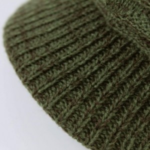 Skullies & Beanies Unisex Winter Hats with Visor Warm ski hat Stylish Knitted hat for Men and Women - Army Green -Melange - C...