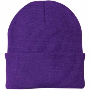 Skullies & Beanies Port & Company Men's Knit Cap - Athletic Purple - C311QDRZ6YB $19.65