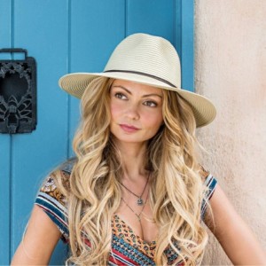 Sun Hats Women's Montecito Sun Hat - UPF 50+- Broad Brim- Elegant Style- Designed in Australia. - Natural - CG18M47L0YA $53.33