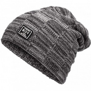 Skullies & Beanies Winter Warm Knitting Hats Wool Warm Hat Daily Slouchy hats Beanie Skull Cap - Gray - C3187DI0SYQ $16.80